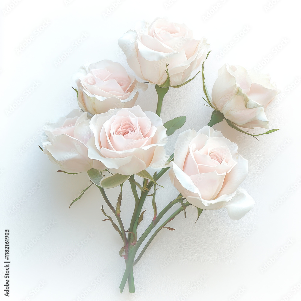 Fototapeta premium soft rose bouquet with romantic minimalist vibe, perfect for any occasion