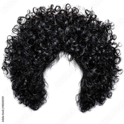 Dark Curly Hairpiece, Natural Black, Thick, Voluminous, Afro, Wig, Hair Extensions, Human Hair, Salo photo