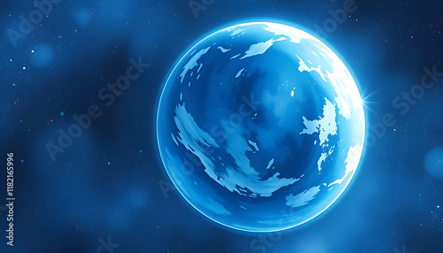 Wallpaper Mural Blue planet earth in outer space, watercolor, with white tones Torontodigital.ca