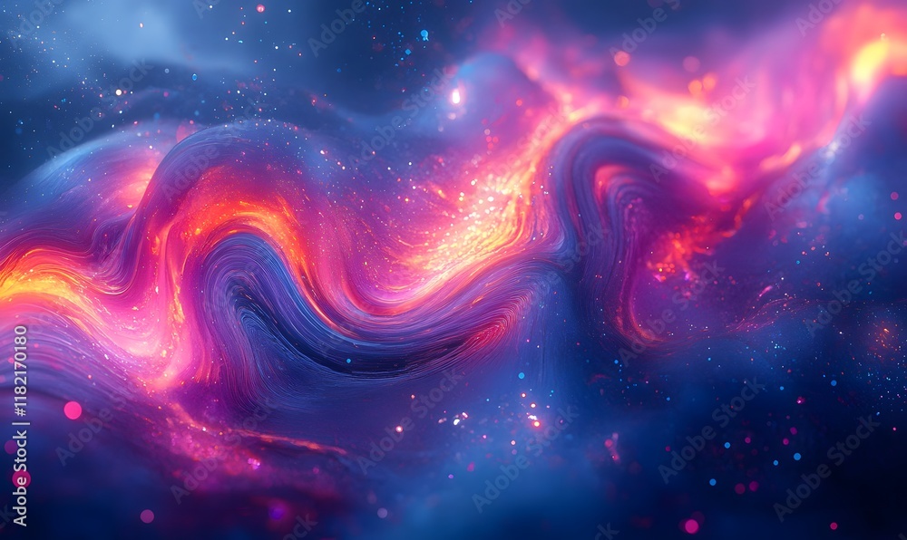 Fototapeta premium abstract neon liquid with thermal-like streaks and fluid dynamics