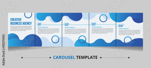 Digital Marketing social media carousel, Carousel post template set, Modern post design, Editable social media microblog business

