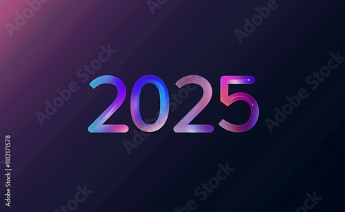 Colorful image of the number two thousand twenty five. This image is a creative representation of the number 2025, with the letters appearing in a colorful abstract design. The pictures are playful. photo