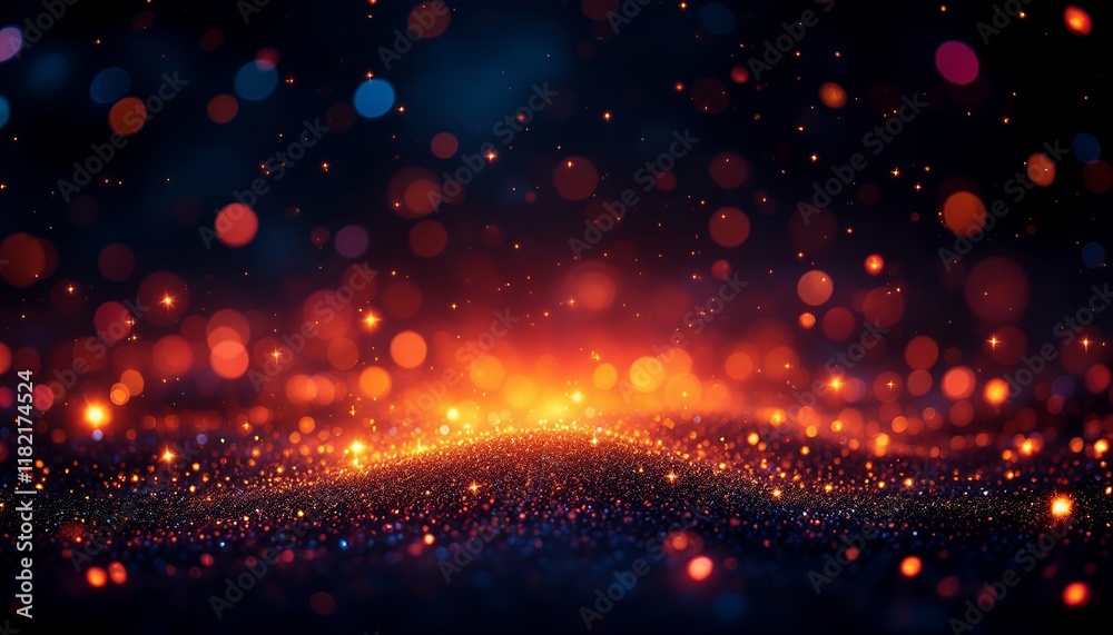 Fototapeta premium Glowing Ember Landscape: A Darkly Romantic Sparkle