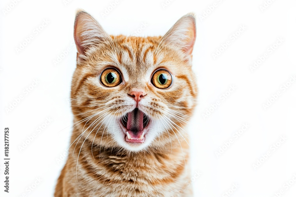 Surprised Ginger Cat Close-up Portrait, Open Mouth, Wide Eyes, Fluffy Fur, Pet Photography, Cat Expressions Cat,Pet Surprised Ginger Cat Close-up Portrait, Open Mouth, Wide Eyes, Fluffy Fur, Pet Photography, Cat Expressions Cat,Pet