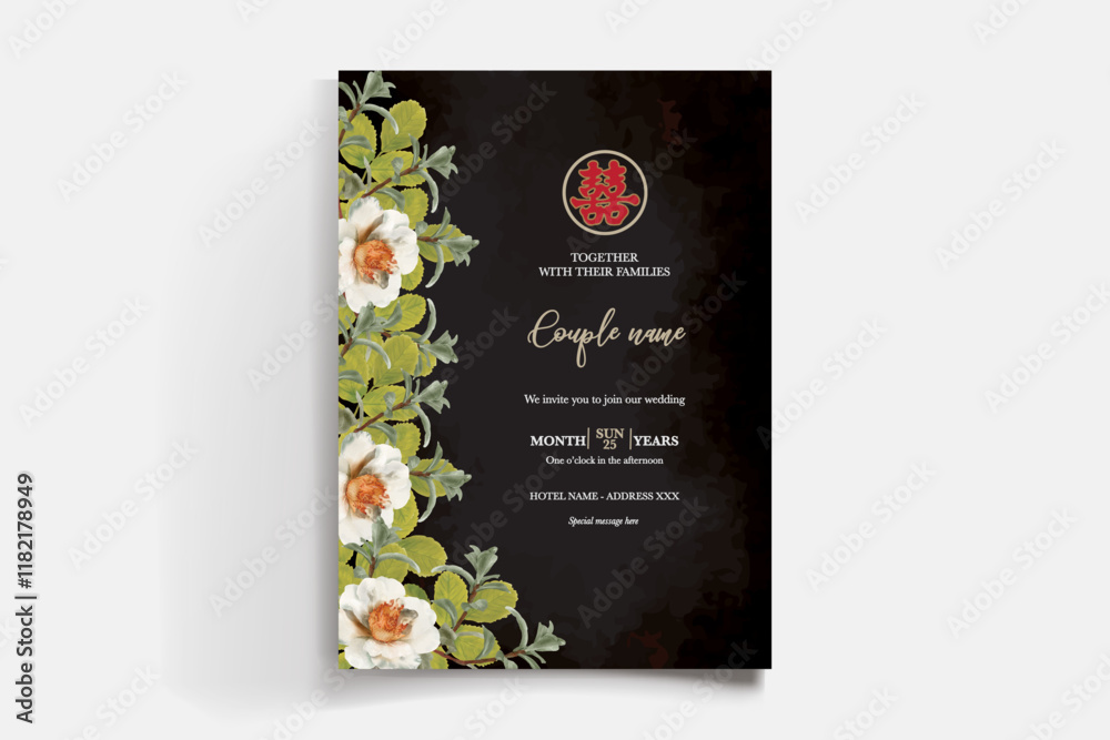 Obraz premium floral bridal shower invitation templates