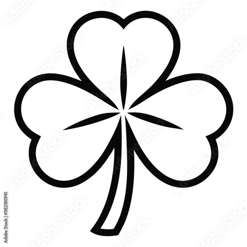 Shamrock outline icon, Irish shamrock leaf logo silhouette, trefoil clipart art design, 
vector illustration