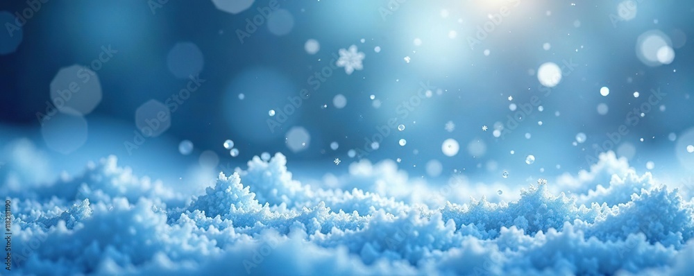 Soft falling snowflakes create a serene atmosphere on a frosty blue background with intricate ice crystals, frosty blue, icy landscape Soft falling snowflakes create a serene atmosphere on a frosty blue background with intricate ice crystals, frosty blue, icy landscape