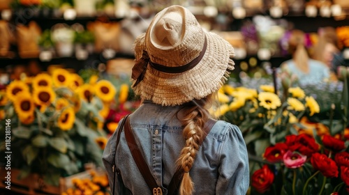 Fototapeta Naklejka Na Ścianę i Meble -  Vibrant local thai street flower market  a hub for traditional countryside small businesses