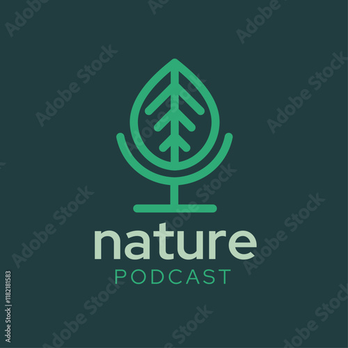 Nature podcast logo template