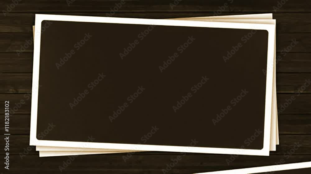 blackboard black and white sepia flat design intro design set of multiple paper canvas template turning pages photo album gallery wooden table 3d render motion graphics social media introduction blank