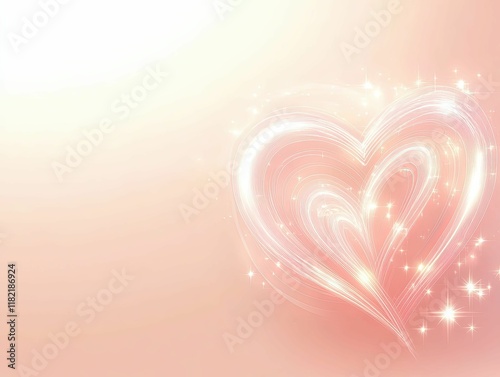 A soft, glowing heart design with sparkling effects on a gentle pink background, symbolizing love and affection.