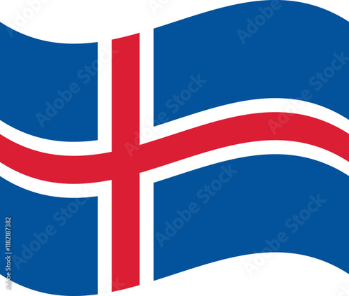 Waving Icelandic Flag Illustration