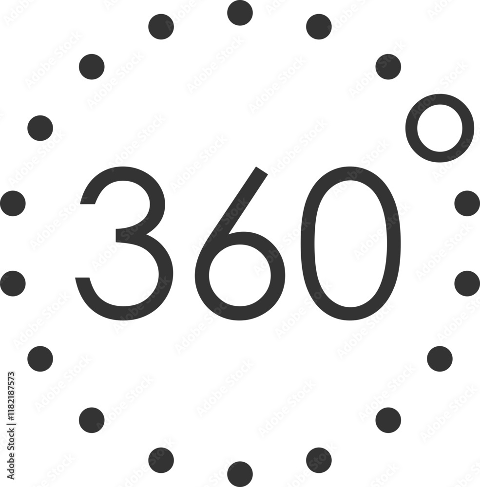 360-degree rotation icon with circular arrows 360-degree rotation icon with circular arrows