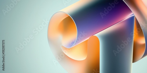 Colorful Ribbon Form with Gradient Glow

