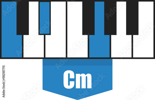 C minor chord diagram on piano keys