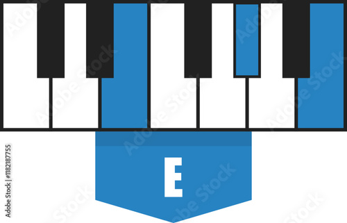 E major chord diagram on piano keys