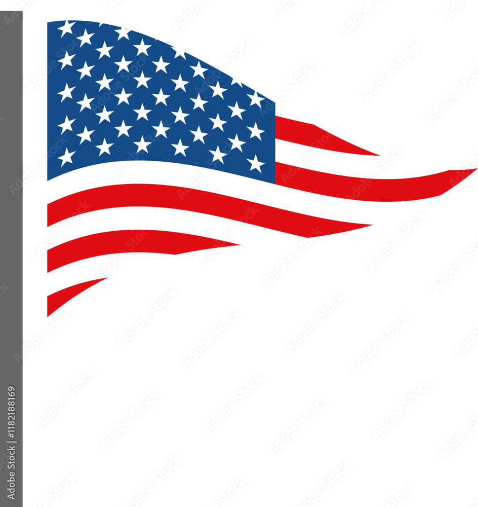 Waving American flag illustration Waving American flag illustration