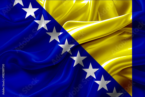 Bosnia and Herzegovina flag for national Day or Independence Day of Bosnia and Herzegovina