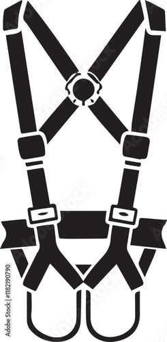 full body harness for safety vector isolated on white background.