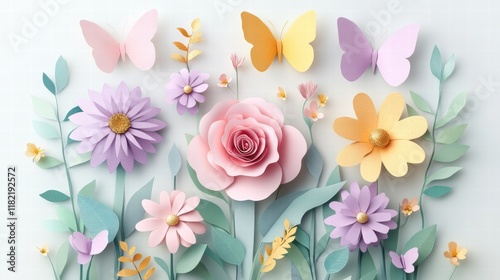 Wallpaper Mural Creating Beautiful Paper Craft Art Floral Arrangements White Background Crafting Indoor Close-Up Nature Inspiration Torontodigital.ca