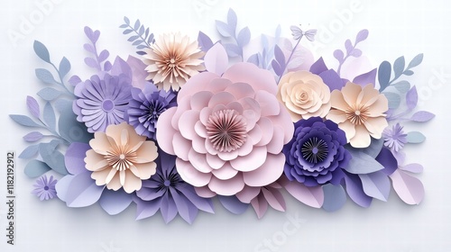 Wallpaper Mural Crafting Paper Art Dusty Rose Zinnias in a Floral Cloud Arrangement Torontodigital.ca