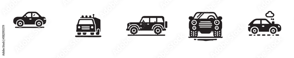 vector collection of car icon silhouettes vector collection of car icon silhouettes