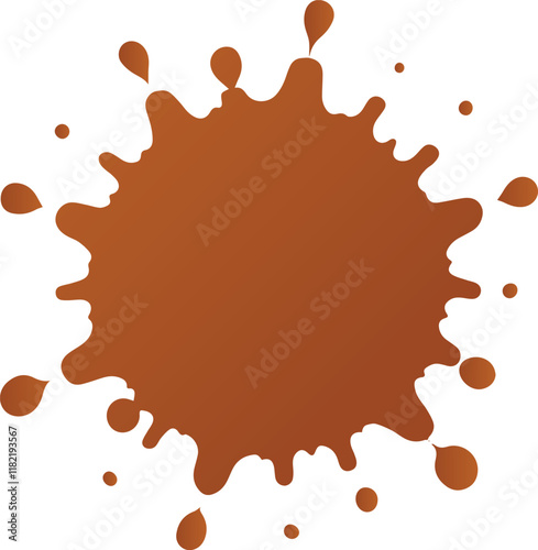 Copper Brown paint splatter vector on white background