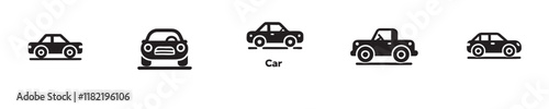 vector collection of car icon silhouettes