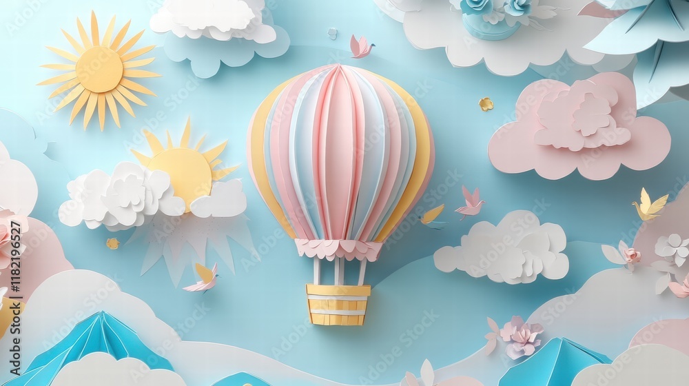 Celebrate Paper Craft Art at a Hot Air Balloon Festival Whimsical Event Dreamy Location Colorful Environment Creative Viewpoint Celebrate Paper Craft Art at a Hot Air Balloon Festival Whimsical Event Dreamy Location Colorful Environment Creative Viewpoint