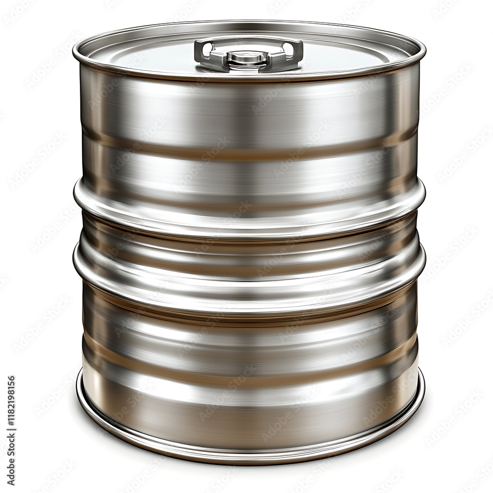 Obraz premium Sleek Metallic Barrel: Industrial Design in Polished Steel