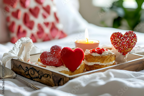 heart shaped cake with strawberries  in concept of valentine day on 14 February  2025 with pink and red heart gift love rose romance romantic things with background