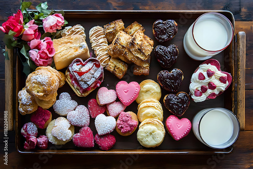  in concept of valentine day on 14 February  2025 with pink and red heart gift love rose romance romantic things with background