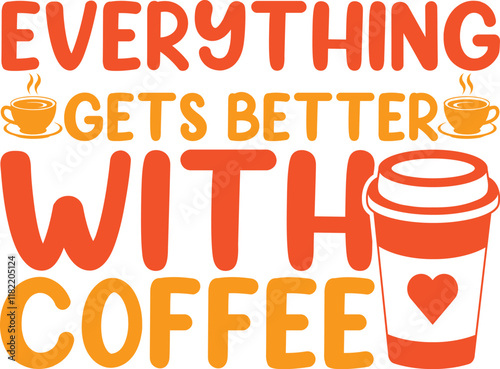 Coffee T-shirt design vector