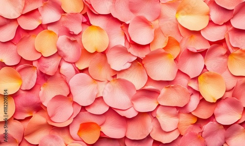 Obraz na płótnie Close-up of pink and peach rose petals forming a textured floral background, perfect for romantic or decorative themes. w salonie