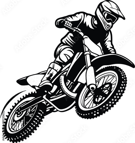 Motocross Rider Action Dirt Bike, Helmet, Speed, Jump, Extreme