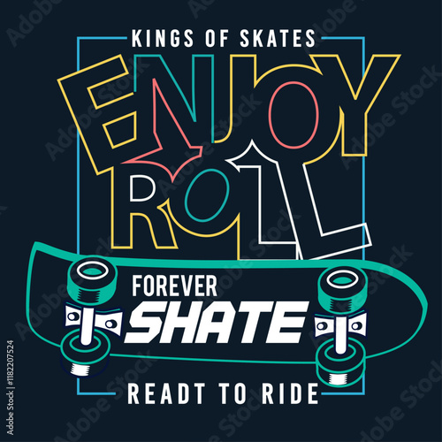 skate boarding typography design t shirt vector illustration