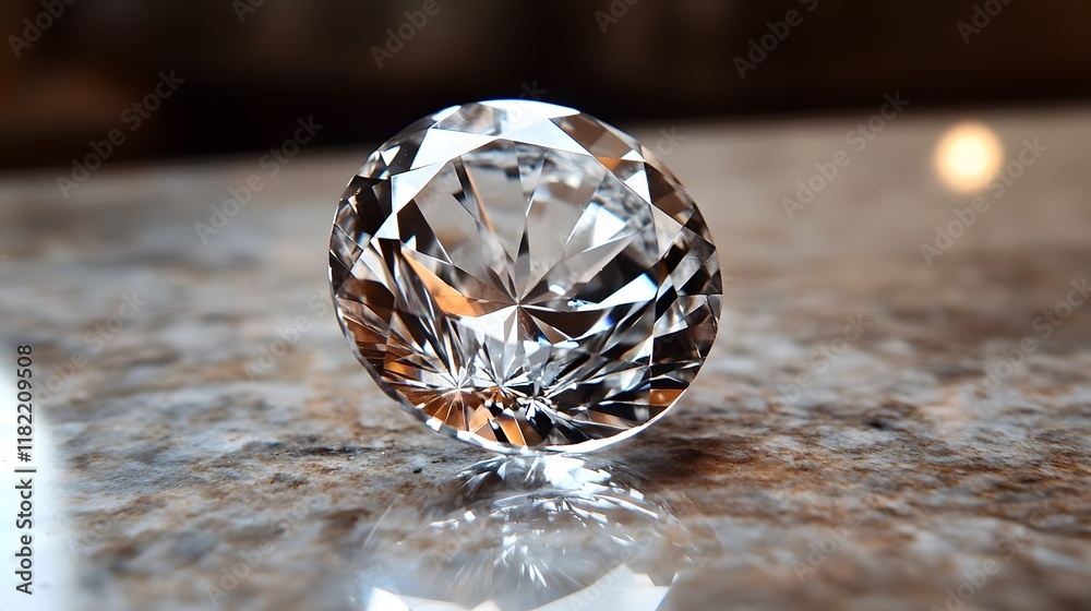 Fototapeta premium Brilliant diamond shine elegant tabletop macro photography luxurious environment close-up view beauty concept