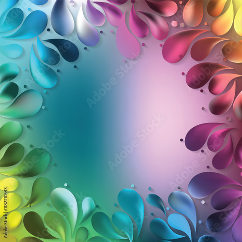 Colorful Ornamental Drops Background Vector