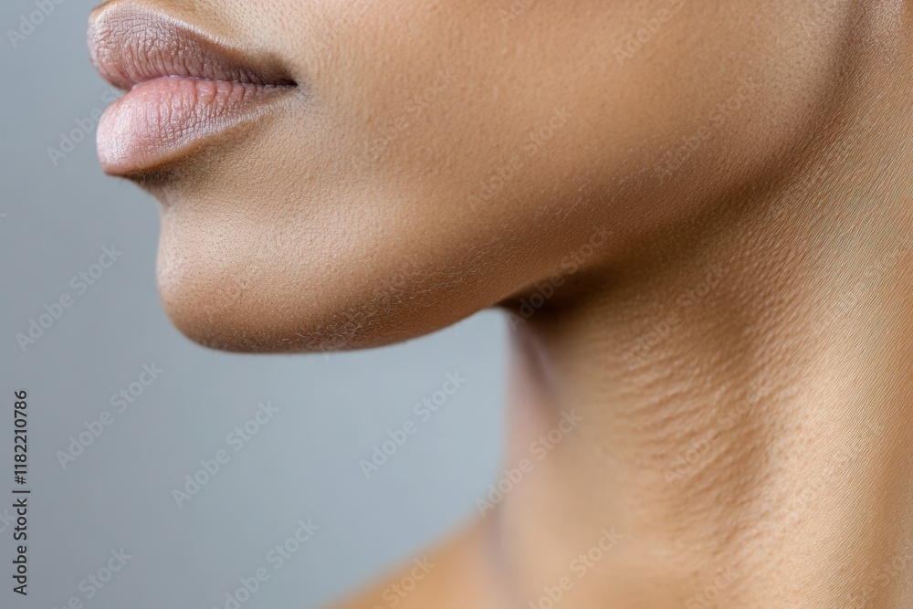 Obraz premium Close up of a womans lips and neck