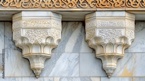 Ornate Marble Architectural Details Adorn A Wall photo