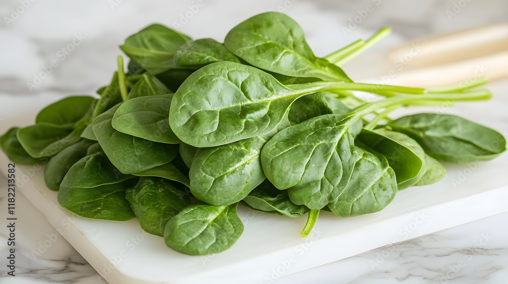Harvesting fresh spinach leaves kitchen counter food photography bright light close-up healthy eating Harvesting fresh spinach leaves kitchen counter food photography bright light close-up healthy eating