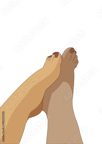 Illustration of a woman's bare feet