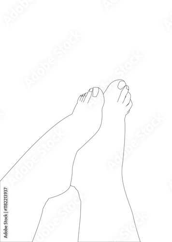 Illustration of a woman's bare feet