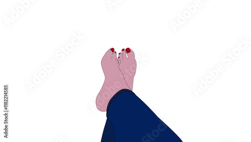 Illustration of a woman's bare feet