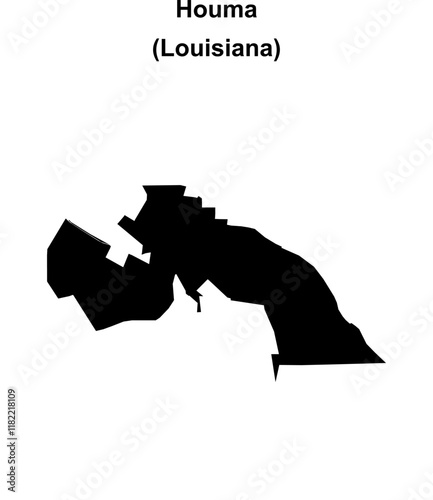 Houma (Louisiana) blank outline map photo