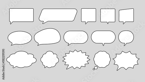 Speech Bubble and Thought Bubble Illustration vector set.