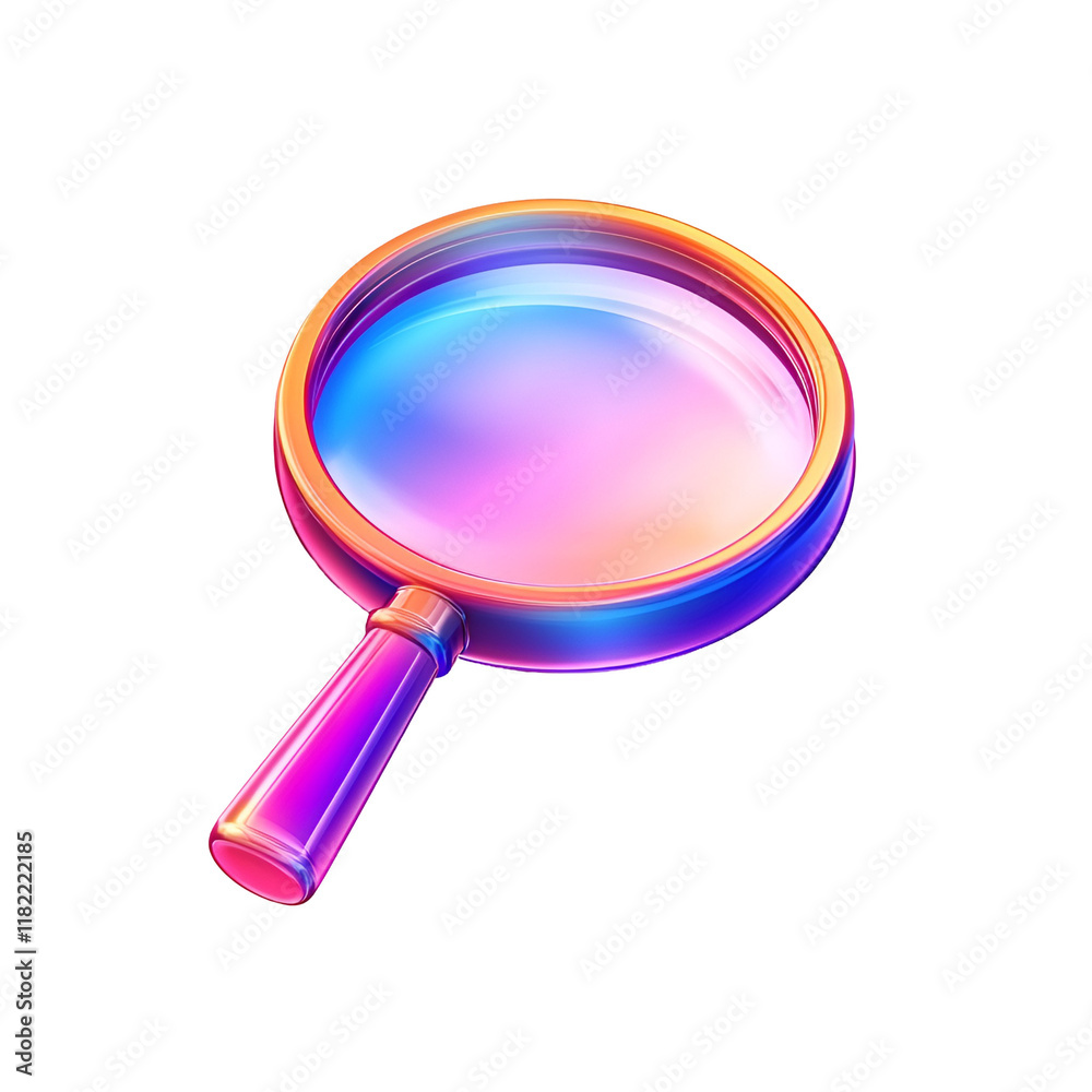 Rainbow Magnifying Glass, 3D Render, Search, Explore, Discover, Find, Investigation, Innovation, Tec Rainbow Magnifying Glass, 3D Render, Search, Explore, Discover, Find, Investigation, Innovation, Tec