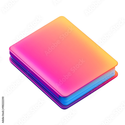 Wallpaper Mural Vibrant Gradient Book Cover Design, Digital Art, Isometric View Torontodigital.ca