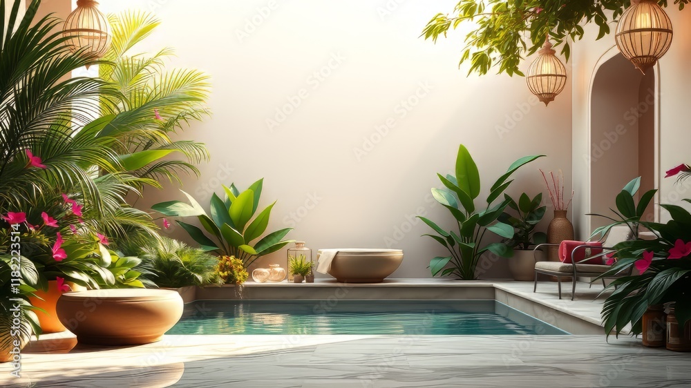 Fototapeta premium Romantic Wellness Oasis - Luxurious Valentine's Day Escape