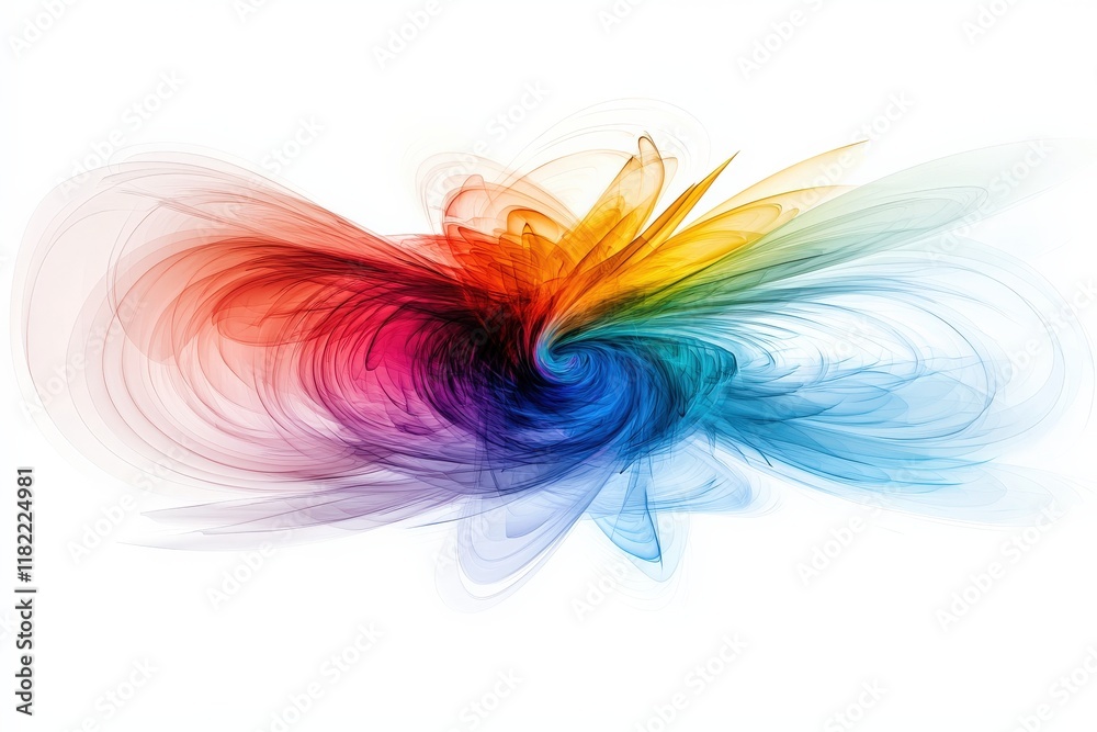 Obraz premium The visualization of chaos theory with dynamic, colorful trajectories,